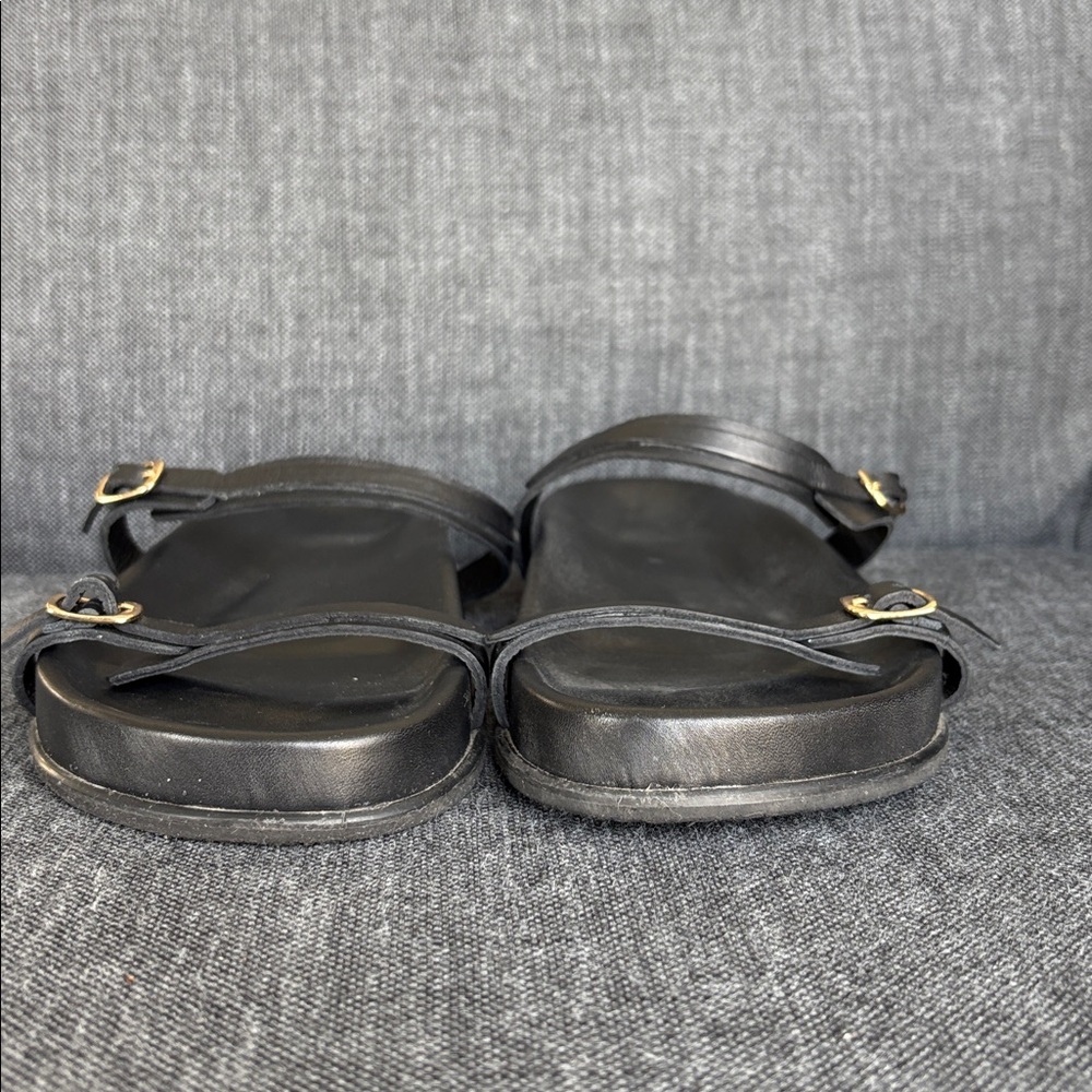 Black Strappy Sandals with Buckles - Picture 6 of 8